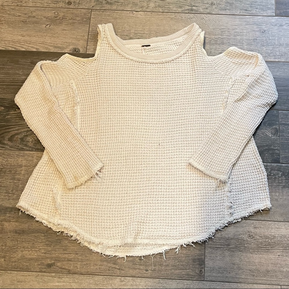 Free People Cold Shoulder Knit Top